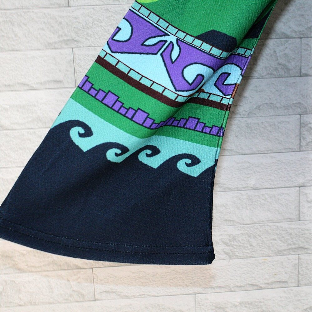 ARYEH Dress Shift Colorful Stretch Greek Key Swirl Mirror Image Purple Small - Picture 3 of 16